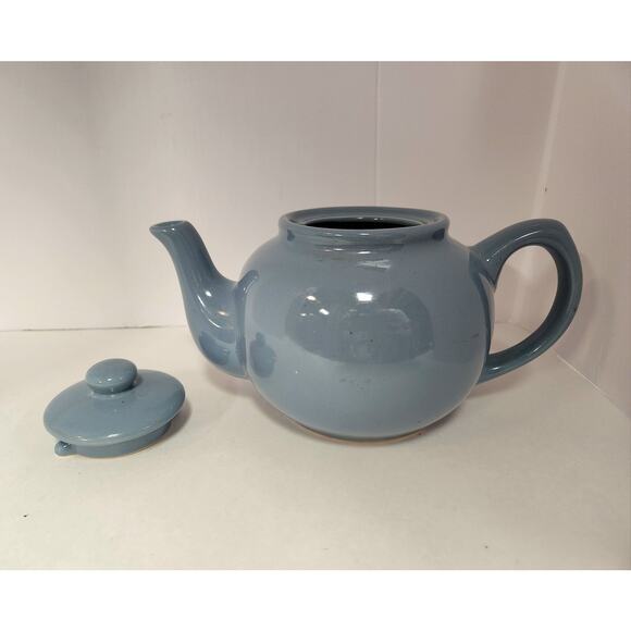 Vintage Blue Stoneware Teapot with Lid – Chance Hold Taiwan Pottery - Picture 1 of 9